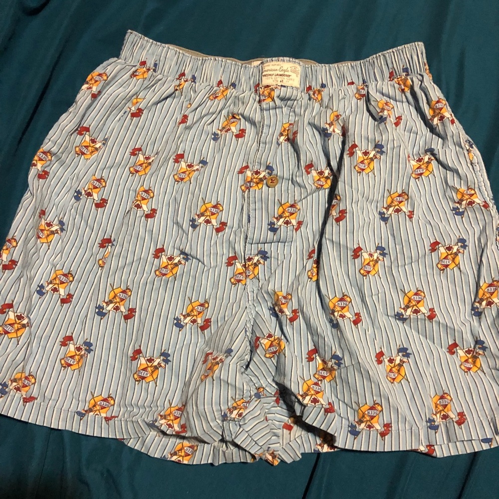 American Eagle sleeping boxers.